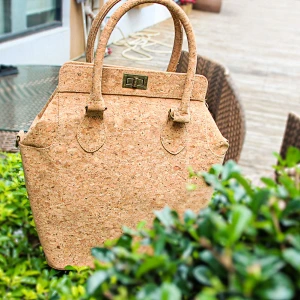 BOSHIHO cork bag portugal tote natural cork fabric leather handbags shoulder bags