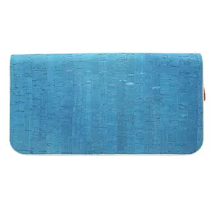 Cork leather purse women rfid blocking clutch leather wallet