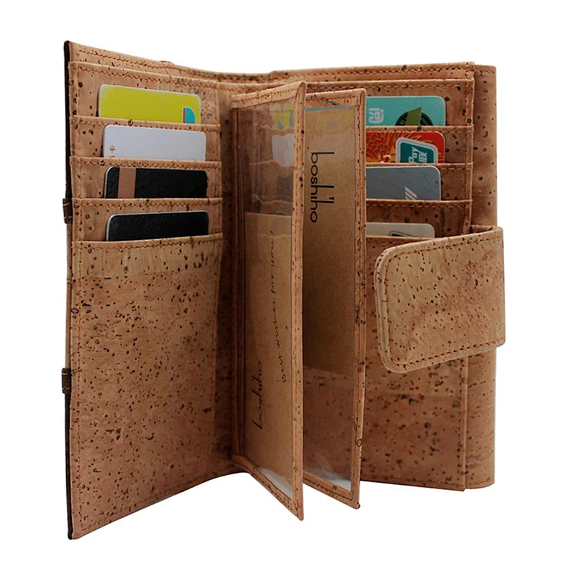 Boshiho multi-color RFID cork travel wallet fashion women purse