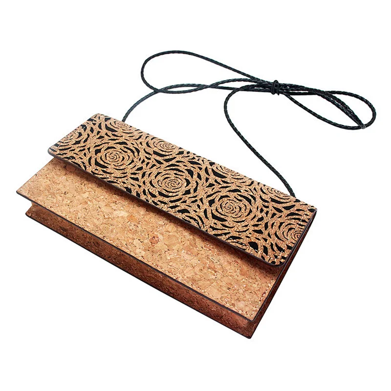 BOSHIHO cork bag portugal tote natural cork fabric leather handbags bags fashion shoulder bag