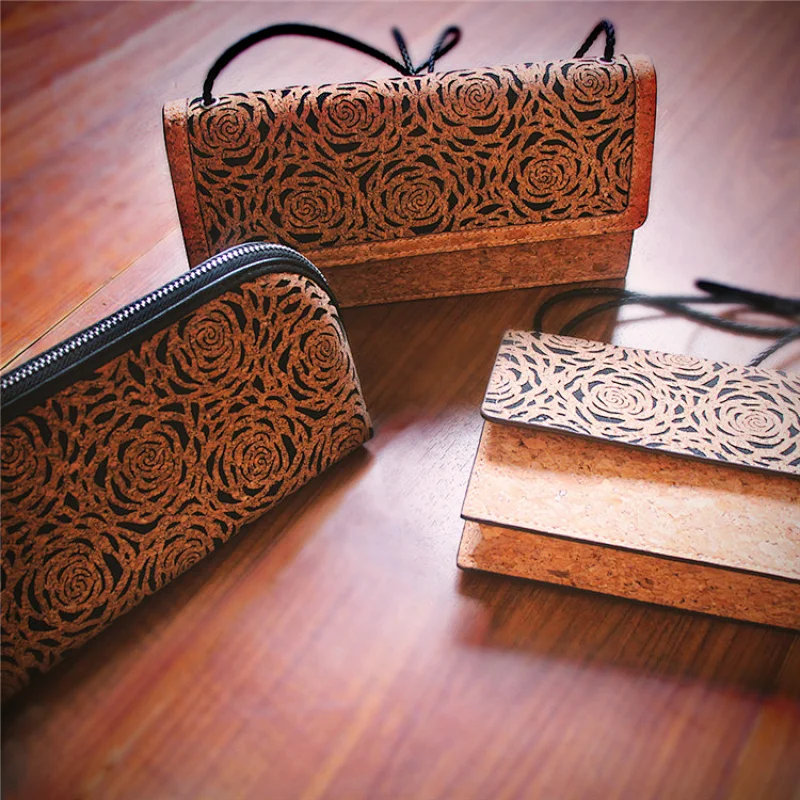 BOSHIHO cork bag portugal tote natural cork fabric leather handbags bags fashion shoulder bag