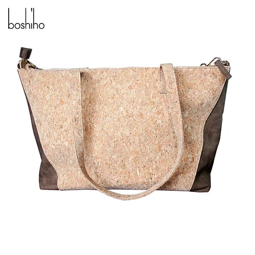 Boshiho portugal cork fabric leather luxury crossbody vintage shoulder handbags bags women travel bag laptop tote ladies purses