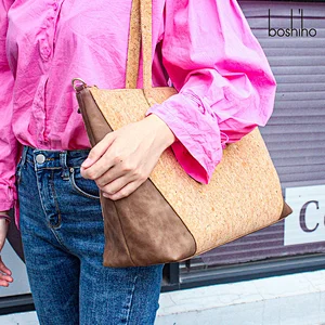 Boshiho portugal cork fabric leather luxury crossbody vintage shoulder handbags bags women travel bag laptop tote ladies purses