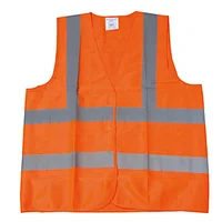 Factory Directly Knitted Fabric Orange Safety Vest With Reflective