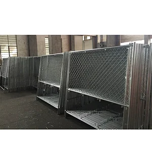 Removable Construction Site Hot-dip Galvanized Temporary Chain Link Fencing With Base