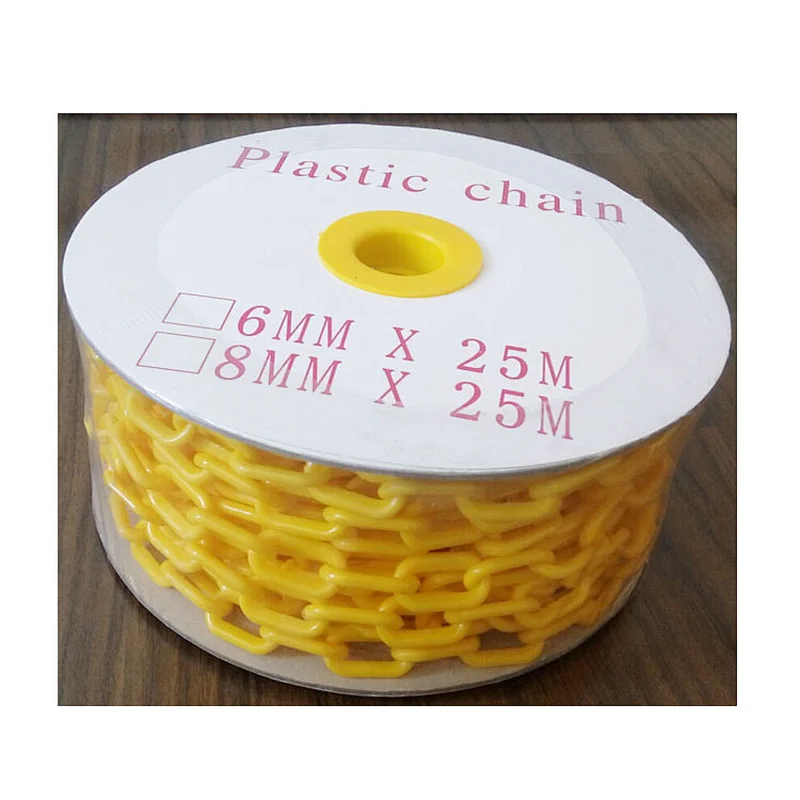Work Site Safety Yellow Barrier Warning Plastic Chain For Traffic Cone And Traffic Bollard Post Plastic Traffic