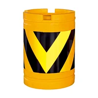 Yellow Black Traffic Safety Barrel Anti-impact Barrel Plastic Traffic Barrel