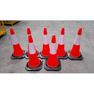 High Quality 500mm Orange PE Traffic Cone With 100mm Reflective 20