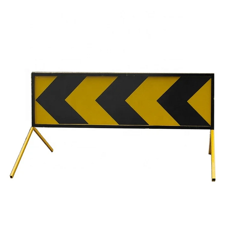 Road Warning Sinage Frame Yellow Poweder Coating 1500x450mm Boxed Edge Sign