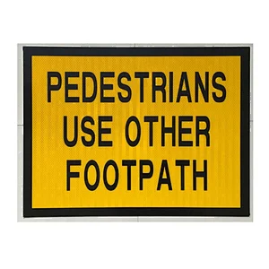 Road Safety Warning Sign With Class 1 Reflective 600x600mm Swing Stand Sign