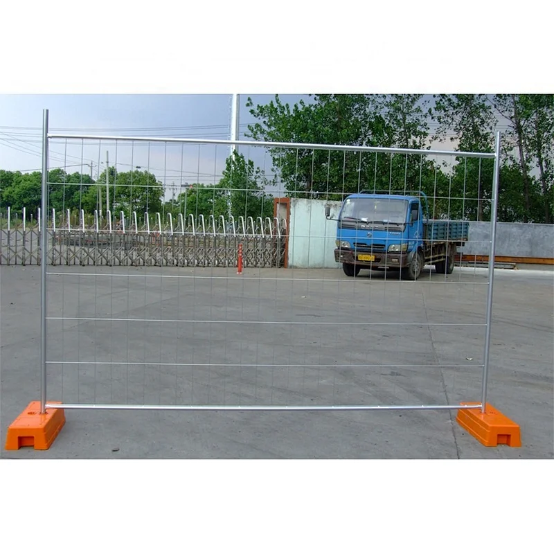 Standard Construction Temporary Fencing With Plastic Base Filled With Concrete