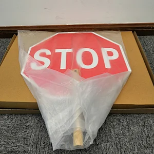 450mm Stop Slow Aluminum Sign Paddle Traffic Road Warning Sign  with Wooden Dowel for Safety