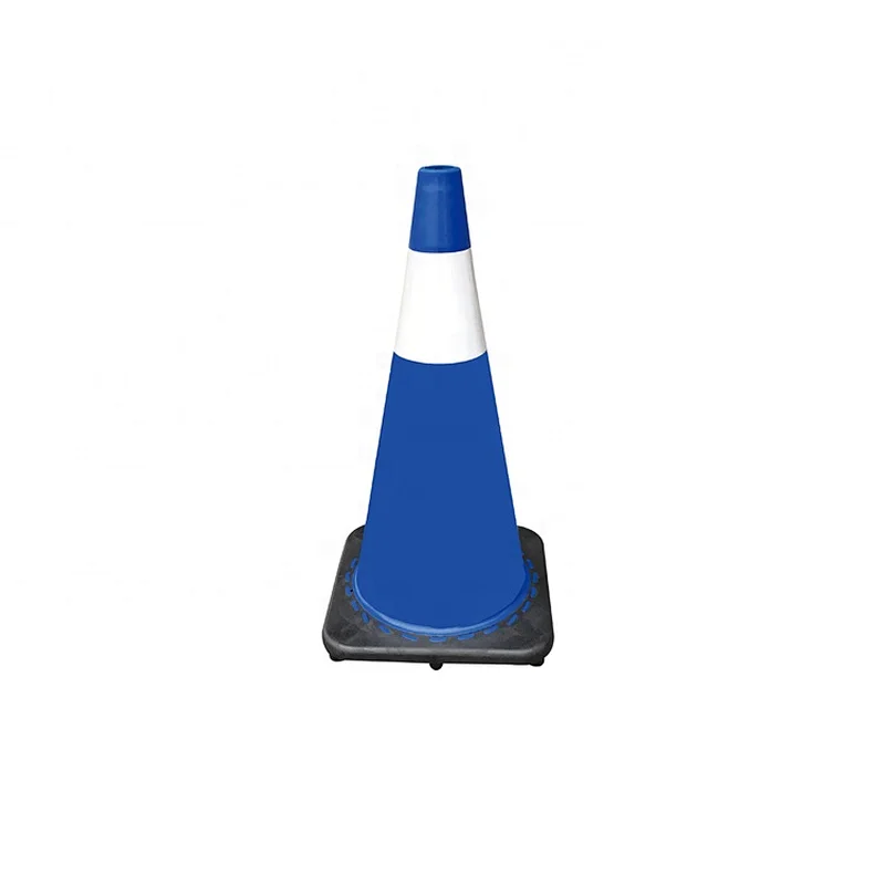 Hot Saling 450mm Road Safety Cone  With High Intense Grade Reflective And Black Base White Traffic Cone