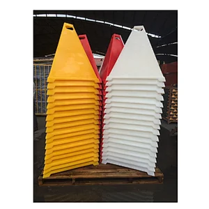 White Plastic Road Safety 600mm PE White Warning Cone Pyramid Cone