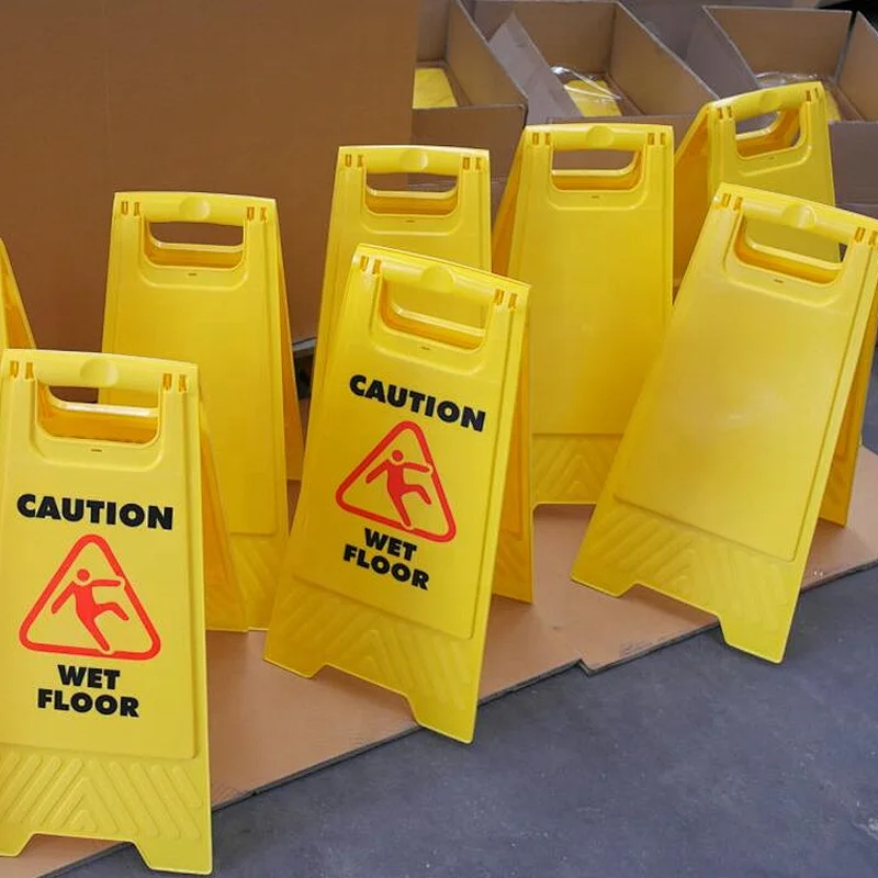 Yellow Plasticade Folding Caution Warning A-Frame  Sign