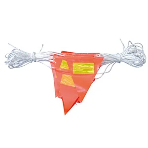 High Visibility Plastic Reflective Orange Warning Safety Bunting Flag