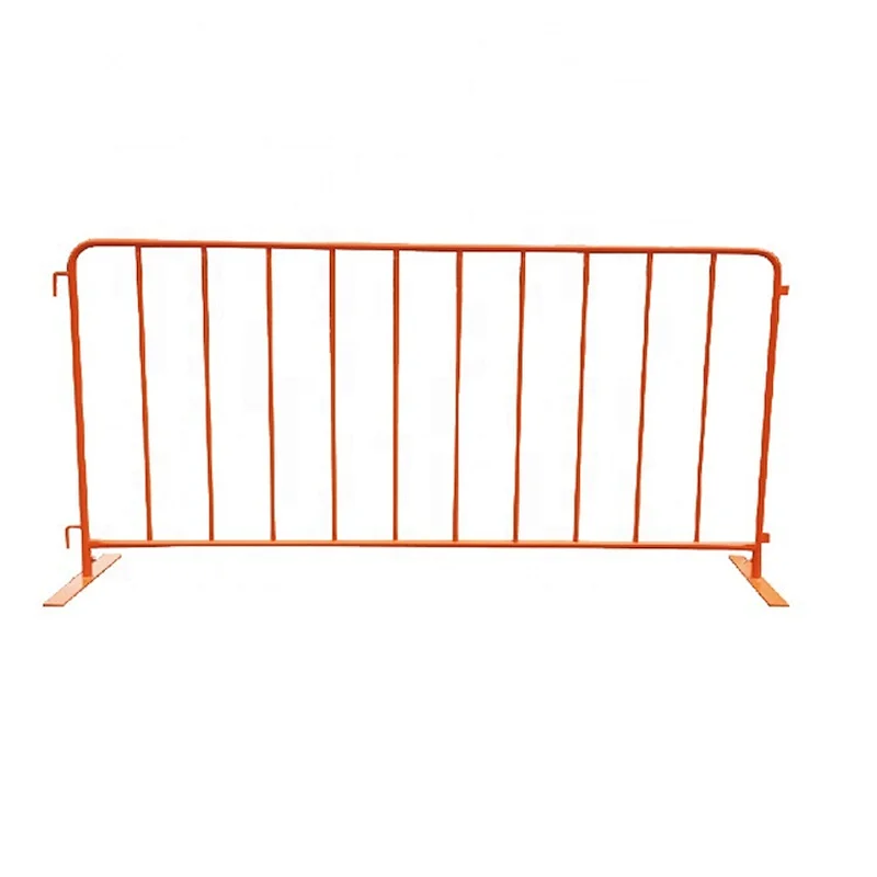 Cheap Traffic Control Barrier  With Removable Flat Feet Orange Powder Coating Steel Crowd Control Barrier