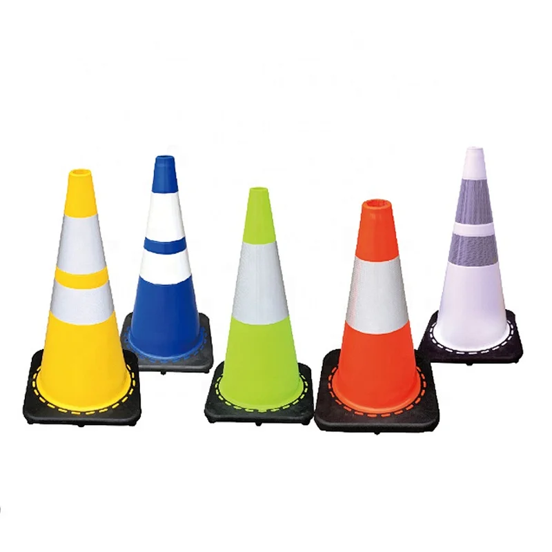 Saferty Cone With High Intense Grade Reflective And Black Base 700mm Yellow Traffic Cone
