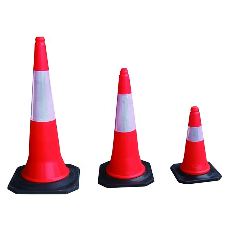 Wholesale Triangle Cone With Reflective 1000mm Orange PE Traffic Safety Cone