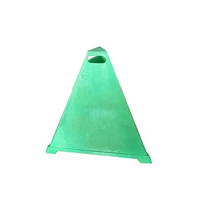 Factory Directly Traffic Warning Cone PE 600mm Green Pyramid Cone
