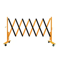 Portable Metal Retractable Traffic Road Safety Fencing Barricade Powder Coated with Removable Castors