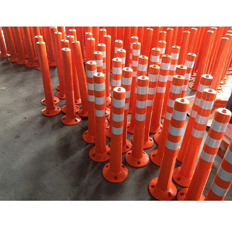 Plastic 750mm Flexible Bollard PU Traffic Bollard Orange Traffic Post