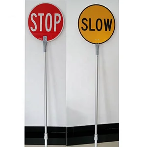450mm Diameter Custom Reflective Aluminum Paddle and Handle Traffic Road Warning Sign with Stop/Slow