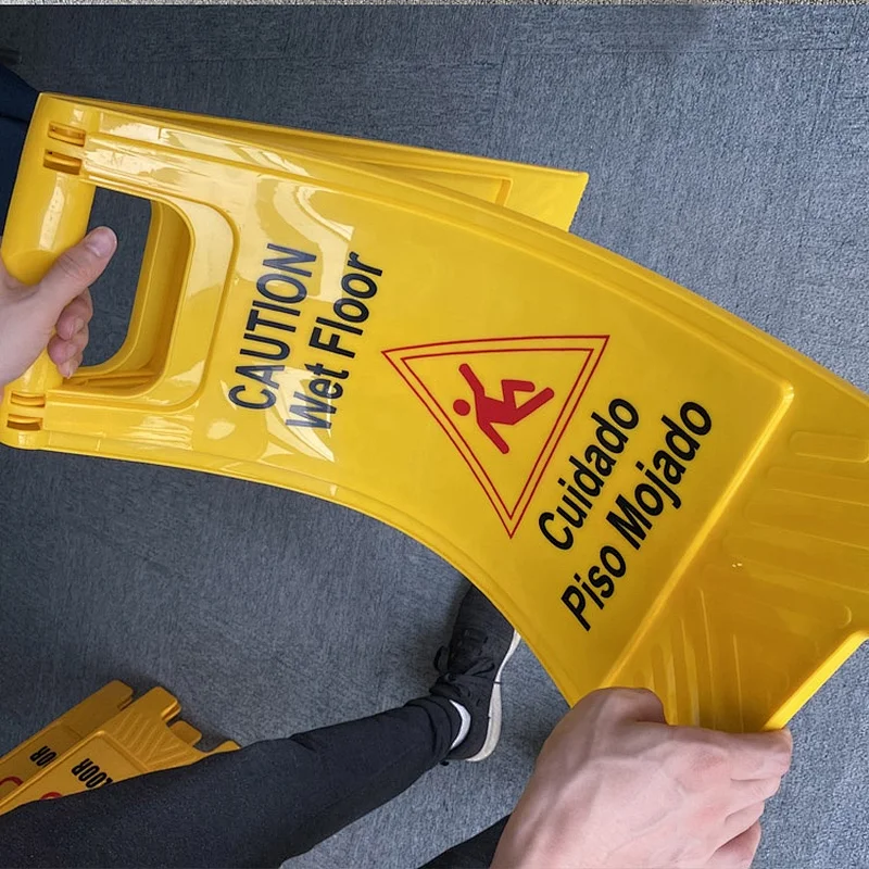 Yellow Plasticade Signicade Portable Folding A-Frame Sidewalk Sign