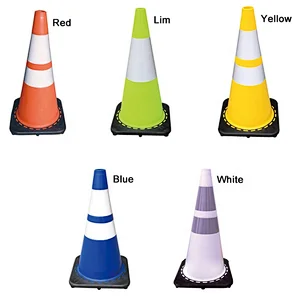 Fluorescent Plastic Road Cone  With High Intense Grade Reflective 700mm Blue PVC Safety Traffic Cone