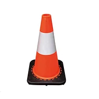 18 Inch 450mm Orange Traffic Cone With High Intense Grade Reflective And Black Base For Warning Plastic Cone