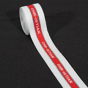 Wholesale Custom Strip Printed Letter Pattern Rib Ribbon Lace Trim for Garments