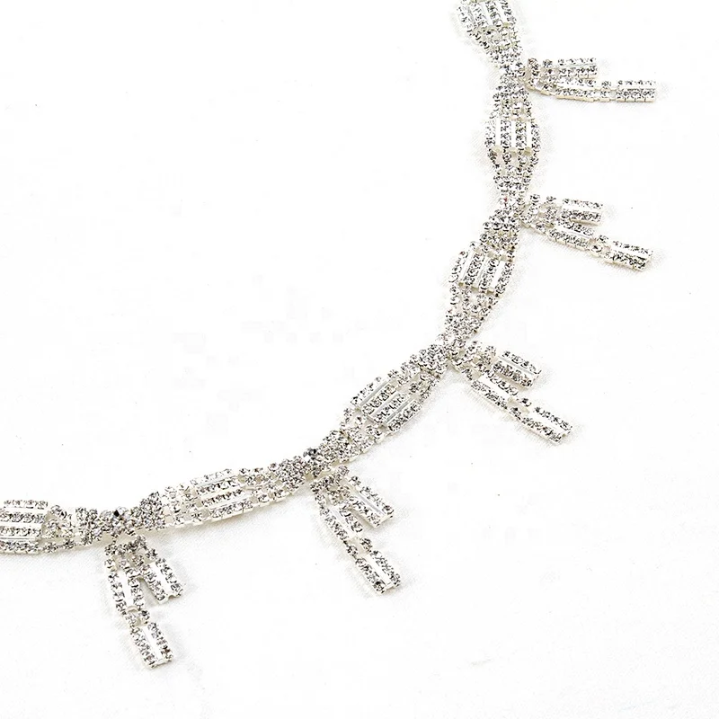 Kavatar Factory Wholesale Crystal Rhinestone Cup Chain Trim For Clothing