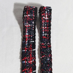 New arrival 2.5-3cm sequin polyester ribbon for ethnic clothing accessories