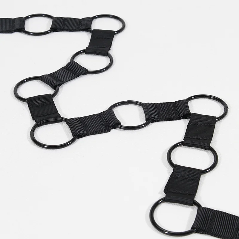 New tide black Copper ring chain decoration ribbon for garment,shoe,bag,etc