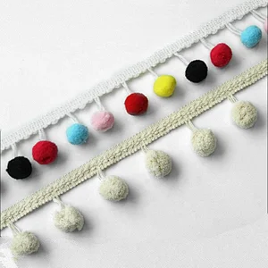 Water Soluble Trim pompom Cotton Lace for Garment Accessories