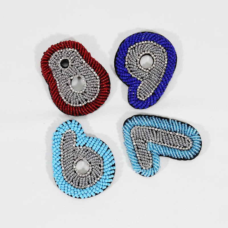 Exquisite beaded number patches for decoration hat,garment,bag