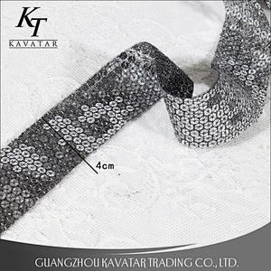 New design high quality 6mm round sequin lace ribbon trim wholesale