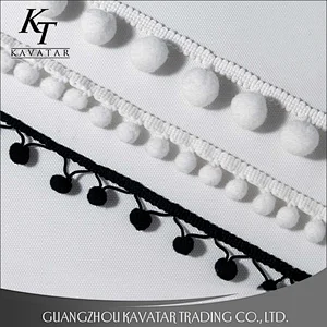 Decoration lace trimming polyester/cotton pom pom for garment