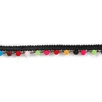 Wholesale Fashion Colorful pompom Trim Ball Fringe Ribbon For Clothing