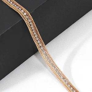 Mini Gold Accessories Chain Bordered Hot Fix Rhinestone Trim for Hats Shoes Clothes