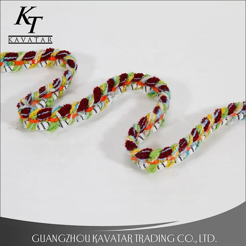New style colorful braided tape/ribbons decoration for clothes