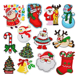 Christmas ornaments embroidered cloth applique flower high-end clothing accessories patch applique Christmas applique embroidery
