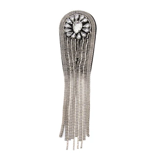 wholesale  designer badges cloth stickers Sew on for clothing accessories decoration 3D patch  rhinestone Metal Chain Tassel