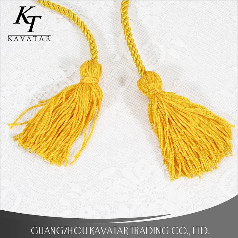 Fashion Curtain Accessories Yellow Tassel Decoration Rope