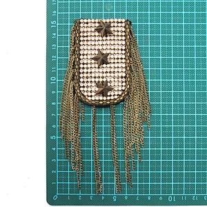 wholesale  designer badges cloth stickers Sew on for clothing accessories decoration 3D patch  rhinestone Metal Chain Tassel