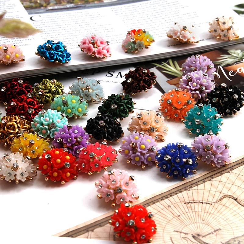 Fashionable rhinestone garment accessories buttons Copper buttons coat garment buttons