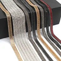 wholesale hot fix tape with rhinestone hot fix trimming chain glitter trim for DIY garment dresses Accessories