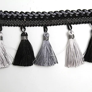 Wholesale Hstock goods tassel and beaded fringe for curtain decoration igh Quality Curtain Tassel Garment
