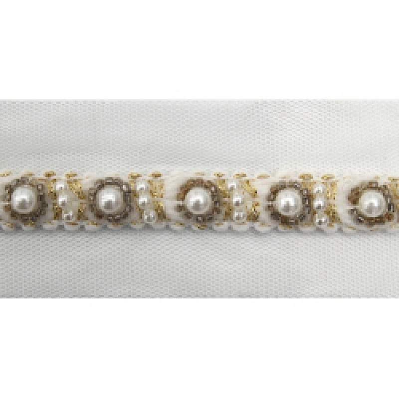 kavatar  wholesale new Handmade Bead lace Embroidered Tulle Trim wedding with Accessories Beads Rhinestones