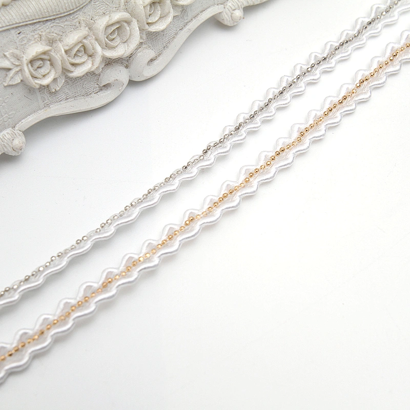 Wholesale Chain lace trim rhinestone 0.6 cm Sew-On lace trim Polyester net mesh Lace trimmings wedding for clothes  Accessories